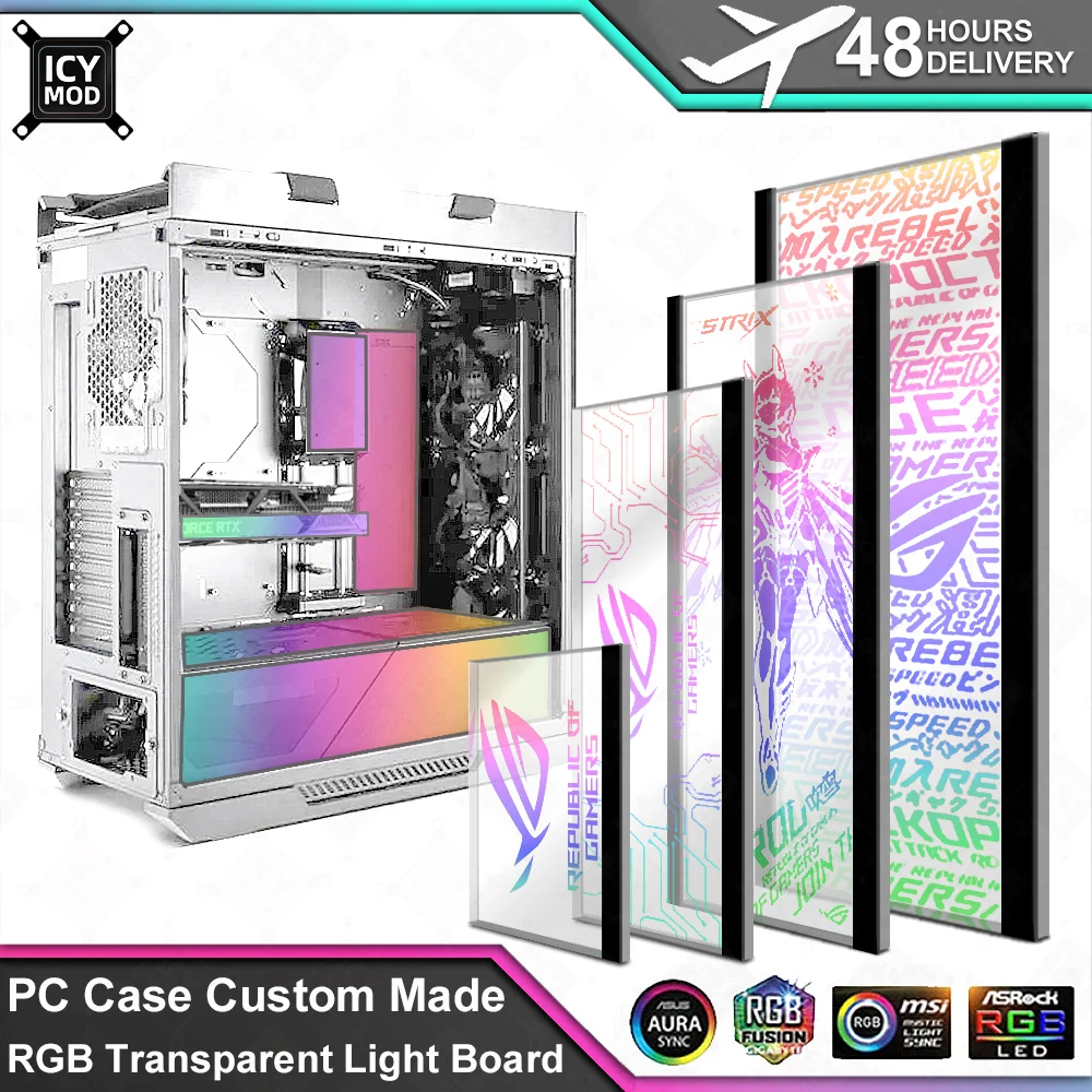 Gaming Console Tower - Icy mod acrílico transparente argb placa