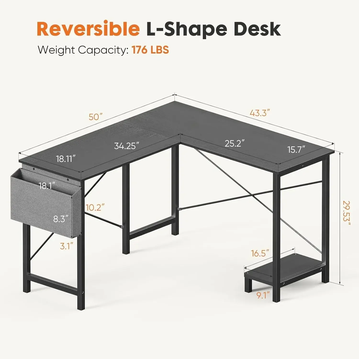 Mesa em L - Mesa de Computador - Gaming Console Table avaliação e preço