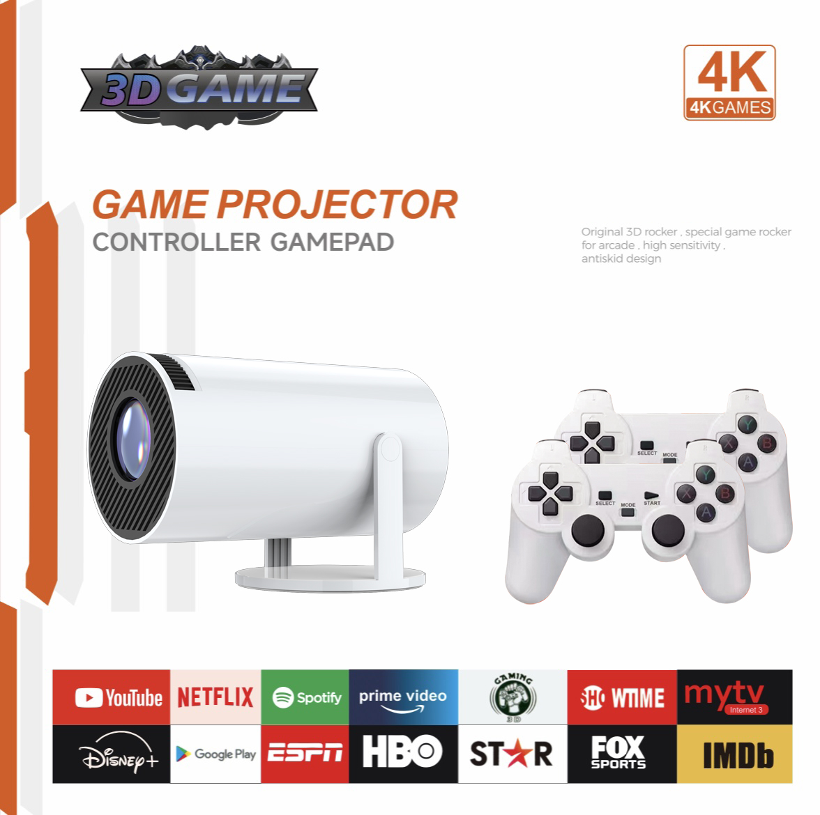 Projetor de jogo 3D 2 em 1 F30 - Gaming Console Youtube avaliação e preço