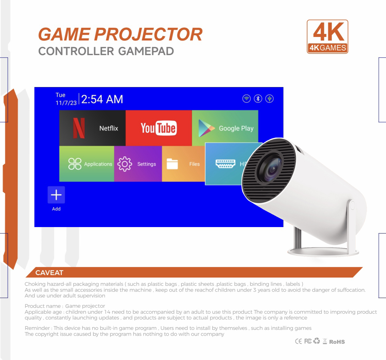 Projetor de jogo 3D 2 em 1 F30 - Gaming Console Youtube avaliação e preço