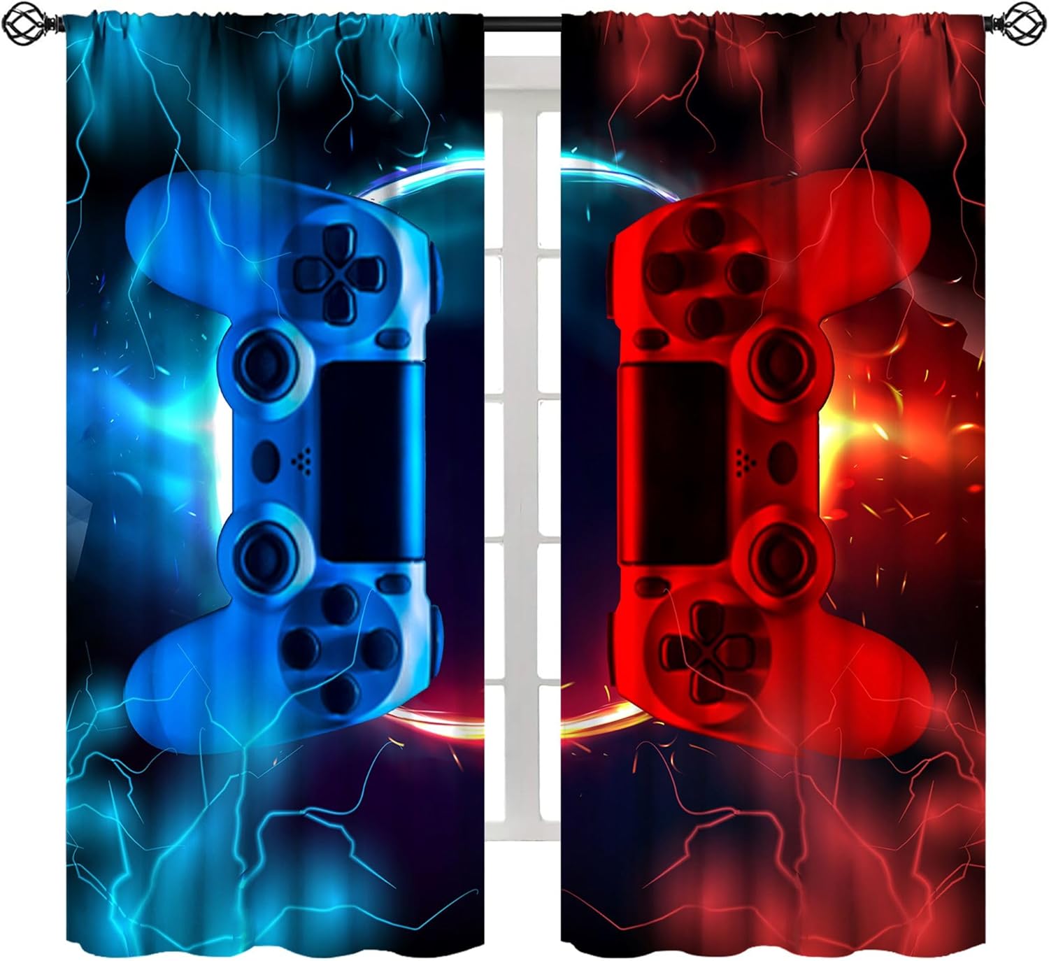Cortina Gamer Azul e Vermelha  - Gaming Console Youtube avaliação e preço
