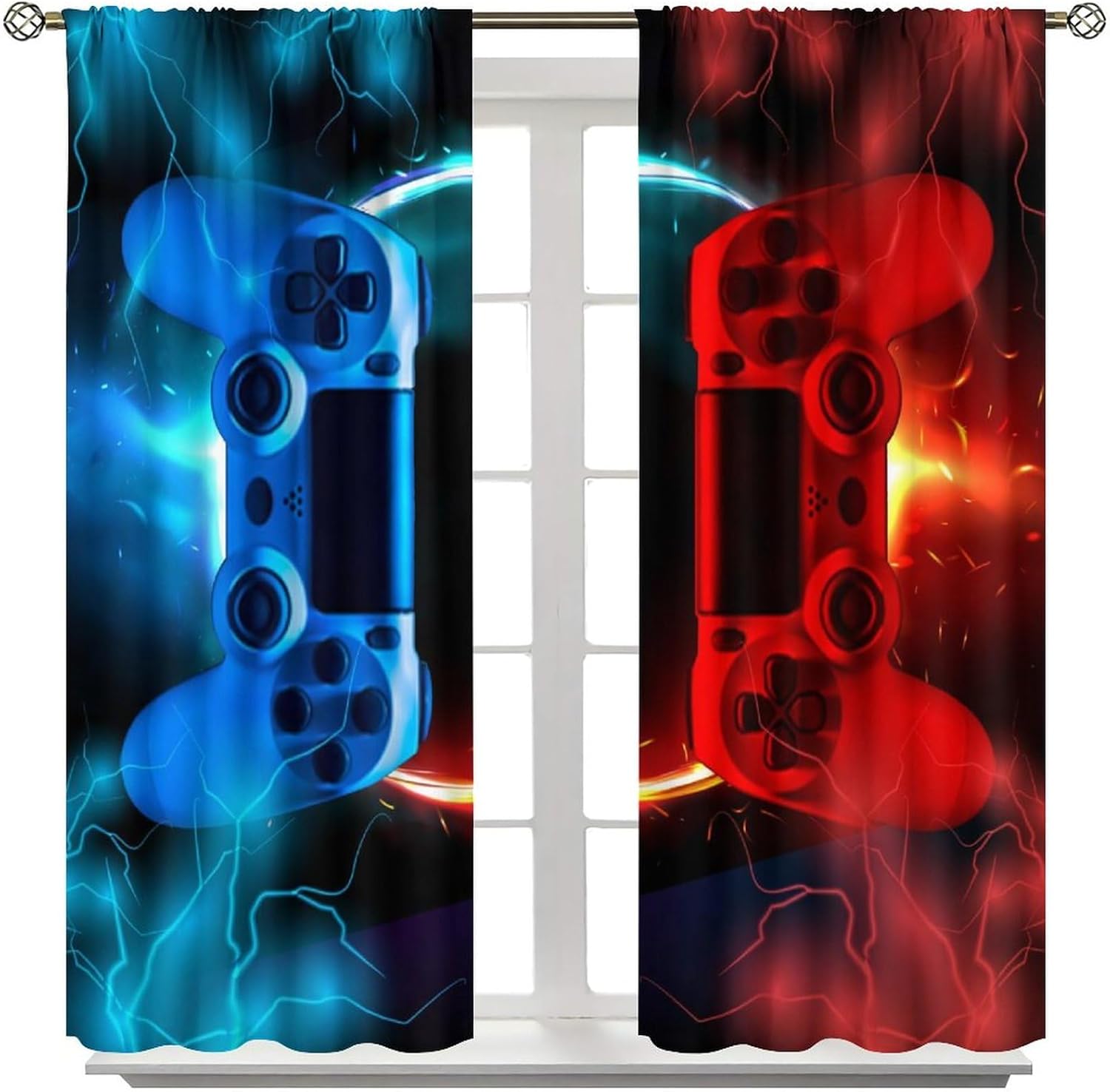 Cortina Gamer Azul e Vermelha  - Gaming Console Youtube avaliação e preço